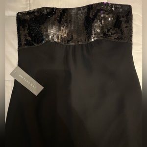 Strapless Ann Taylor little black dress with sequin detail
